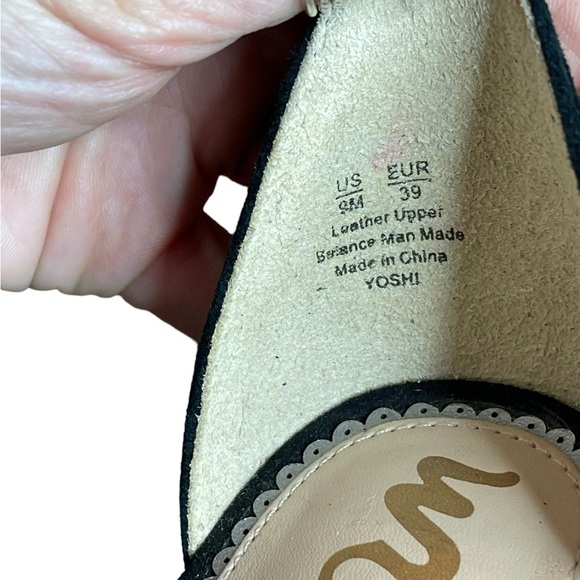 SAM EDELMAN YOSHI black SUEDE PUMPS adjustable ankle STRAP STUDDED edgy Sz 9 - Picture 12 of 13